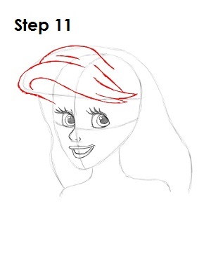 How to Draw Ariel Step 11