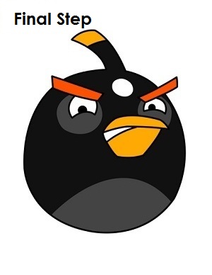 Como desenhar Angry Bird Preto