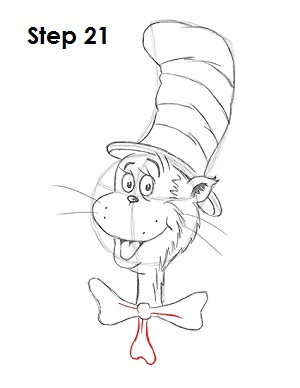 how to draw cat in the hat