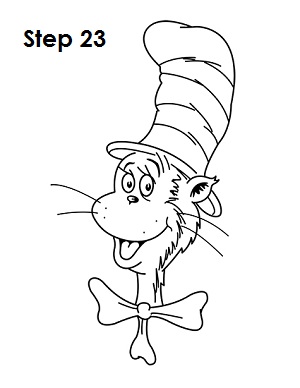 how to draw cat in the hat