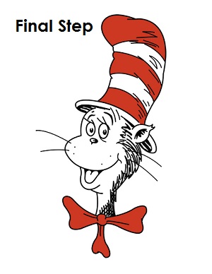 Final drawing of The Cat in the Hat with added style
