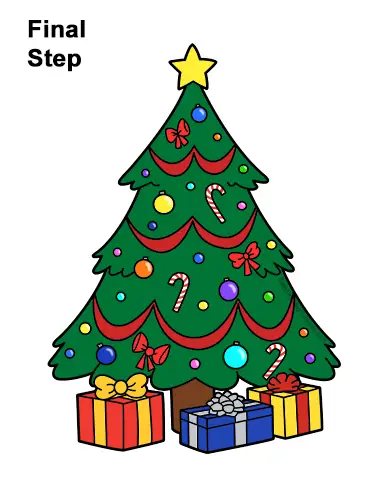 How to Draw a Christmas Tree VIDEO & Step-by-Step Pictures