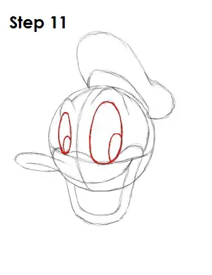 draw donald duck step 11