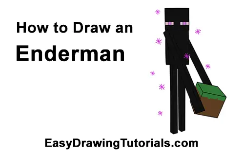 how to draw an enderman minecraft