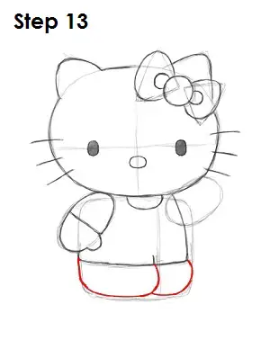 draw hello kitty step 13