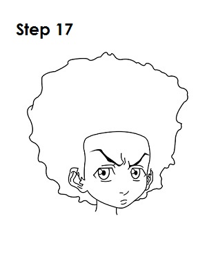 how to draw huey boondocks step 17