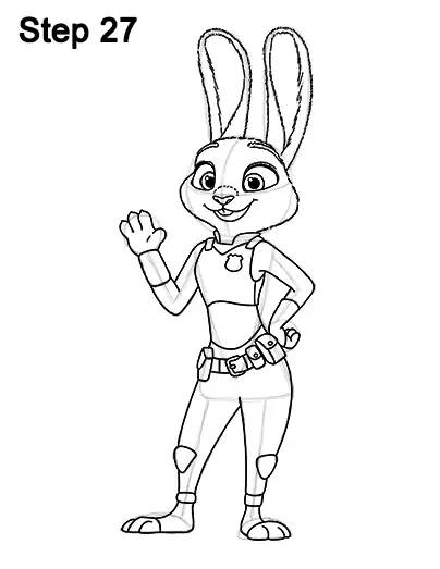 Zootopia Line Art : How to draw judy hopss from zootopia