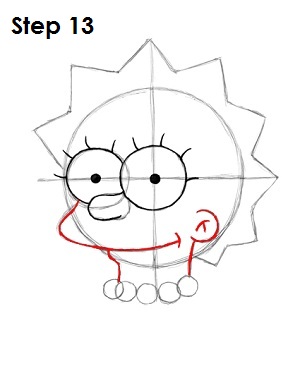 Draw Lisa Simpson Step 13 Draw Lisa Simpson Step 13