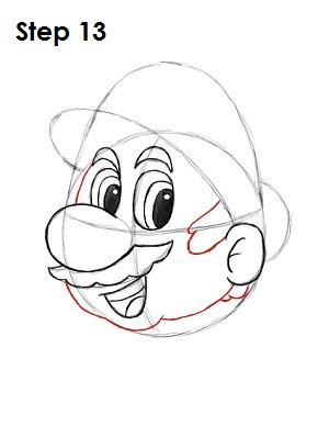 Draw Mario Nintendo Step 13 Draw Mario Nintendo Step 13