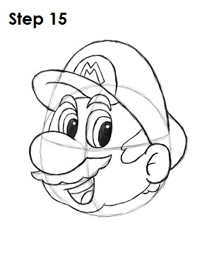 Draw Mario Nintendo Step 15 Draw Mario Nintendo Step 15