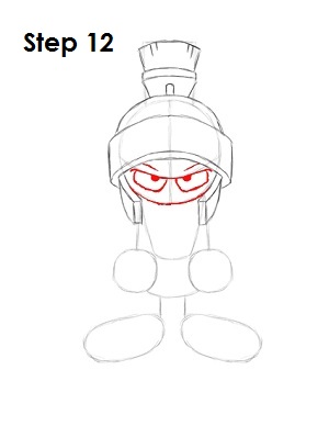 Draw Marvin the Martian Step 12 Draw Marvin the Martian Step 12