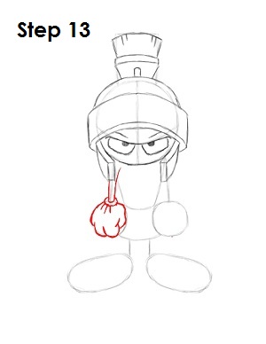 Draw Marvin the Martian Step 13 Draw Marvin the Martian Step 13