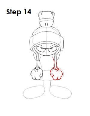 Draw Marvin the Martian Step 14 Draw Marvin the Martian Step 14