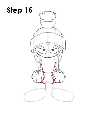 Draw Marvin the Martian Step 15 Draw Marvin the Martian Step 15