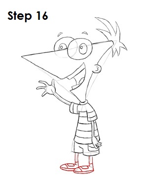 Draw Phineas Step 16 Draw Phineas Step 16