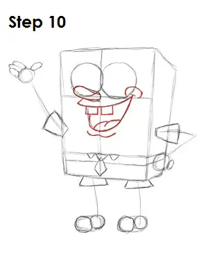 Desenhe SpongeBob SquarePants Passo 10