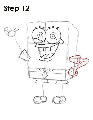 Desenhe SpongeBob SquarePants Passo 12