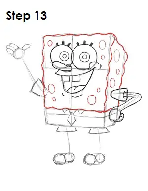 Desenhe SpongeBob SquarePants Passo 13