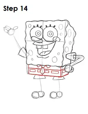 Desenhe SpongeBob SquarePants Passo 14