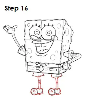 Desenhe SpongeBob SquarePants Passo 16