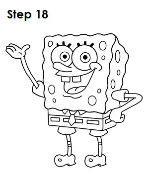 Desenhe SpongeBob SquarePants Passo 18