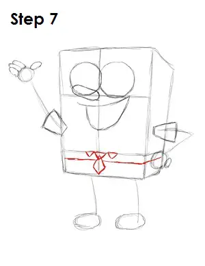 Desenhe SpongeBob SquarePants Passo 7 Desenhe SpongeBob SquarePants Passo 7