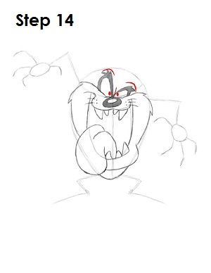 Draw Taz Step 14 Draw Taz Step 14