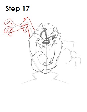 Draw Taz Step 17 Draw Taz Step 17