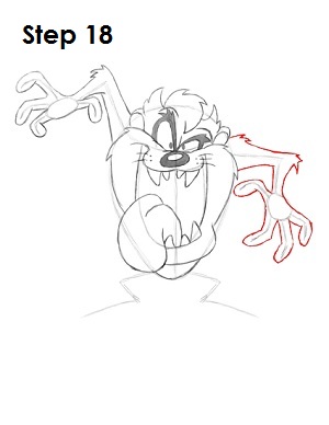 Draw Taz Step 18 Draw Taz Step 18