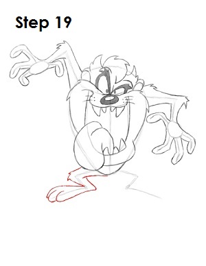 Draw Taz Step 19 Draw Taz Step 19