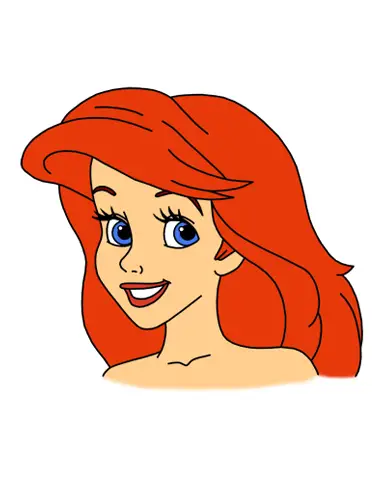 How to Draw Ariel Head Portrait The Little Mermaid