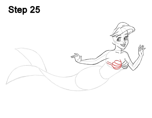 Ariel Little Mermaid Drawing 25 Draw Ariel Little Mermaid Body 25