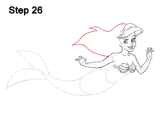 Ariel Little Mermaid Drawing 26 Draw Ariel Little Mermaid Body 26