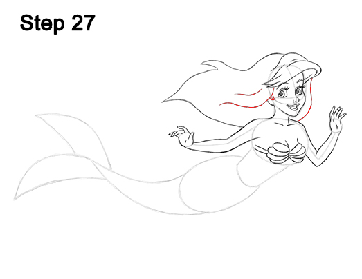 Ariel Little Mermaid Drawing 27 Draw Ariel Little Mermaid Body 27