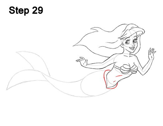 Ariel Little Mermaid Drawing 29 Draw Ariel Little Mermaid Body 29