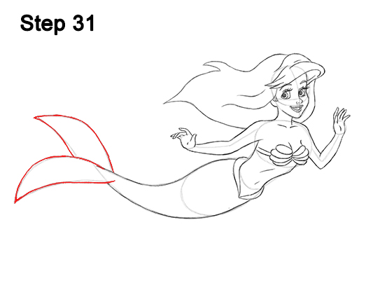 Ariel Little Mermaid Drawing 31 Draw Ariel Little Mermaid Body 31