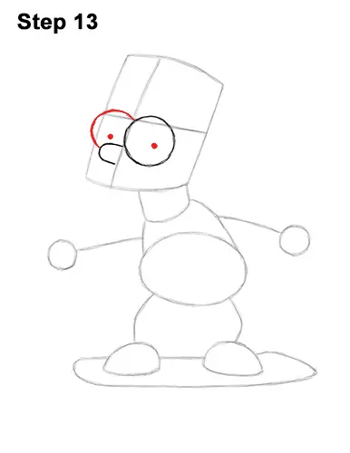 How to Draw Bart Simpson Full Body Skateboard Skater Skating 13