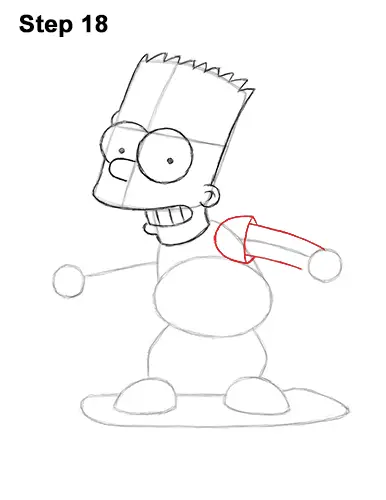 How to Draw Bart Simpson Full Body Skateboard Skater Skating 18