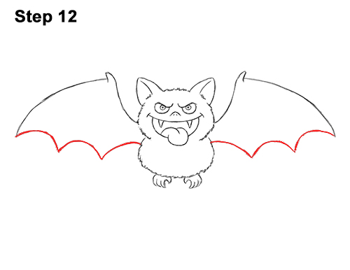 Draw an Angry Funny Cartoon Bat 12 How to Draw Angry Funny Cute Halloween Cartoon Bat 12