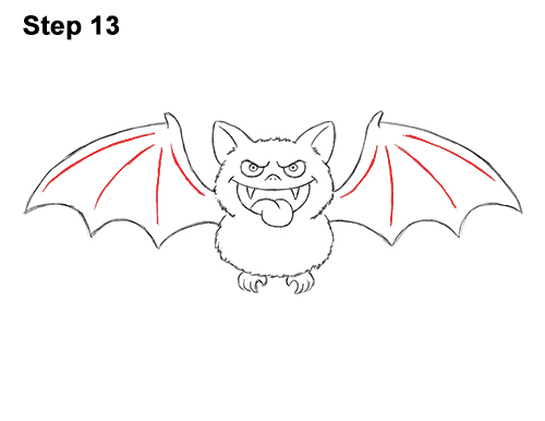 Draw an Angry Funny Cartoon Bat 13 How to Draw Angry Funny Cute Halloween Cartoon Bat 13