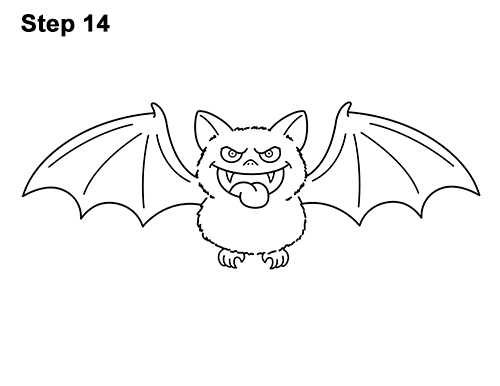 Draw an Angry Funny Cartoon Bat 14 How to Draw Angry Funny Cute Halloween Cartoon Bat 14