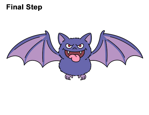 Draw an Angry Funny Cartoon Bat How to Draw Angry Funny Cute Halloween Cartoon Bat