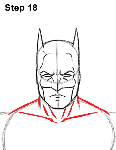 How to Draw Batman Full Body Step 18