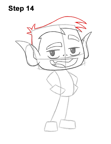 How to Draw Beast Boy Teen Titans Go! Full Body 14