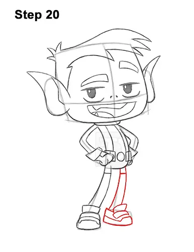Draw Beast Boy Teen Titans Go! 20 How to Draw Beast Boy Teen Titans Go! Full Body 20