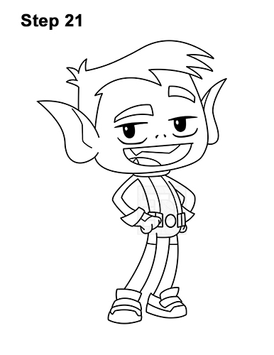 How to Draw Beast Boy Teen Titans Go! Full Body 21