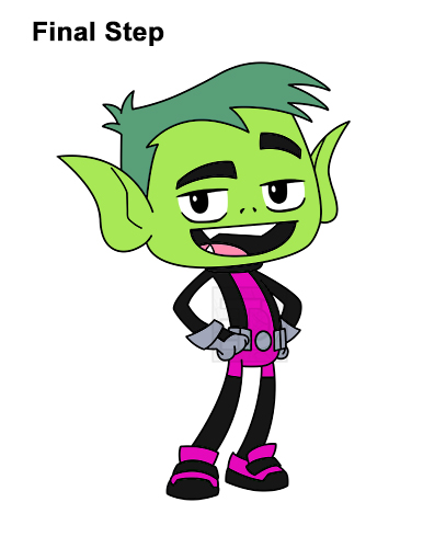How to Draw Beast Boy Teen Titans Go! Full Body