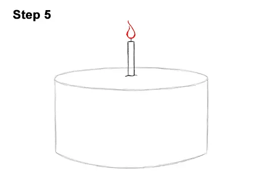 How to Draw Cartoon Birthday Cake Candle 5