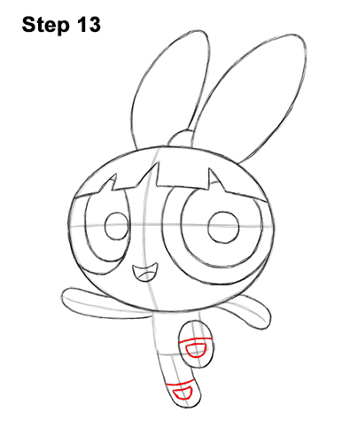 Draw Blossom Powerpuff Girls 13 How to Draw Blossom Powerpuff Girls Full Body 13