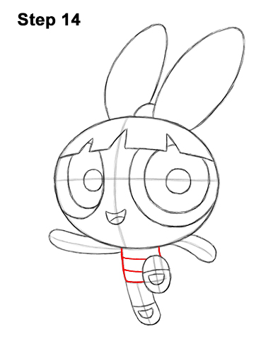 Draw Blossom Powerpuff Girls 14 How to Draw Blossom Powerpuff Girls Full Body 14